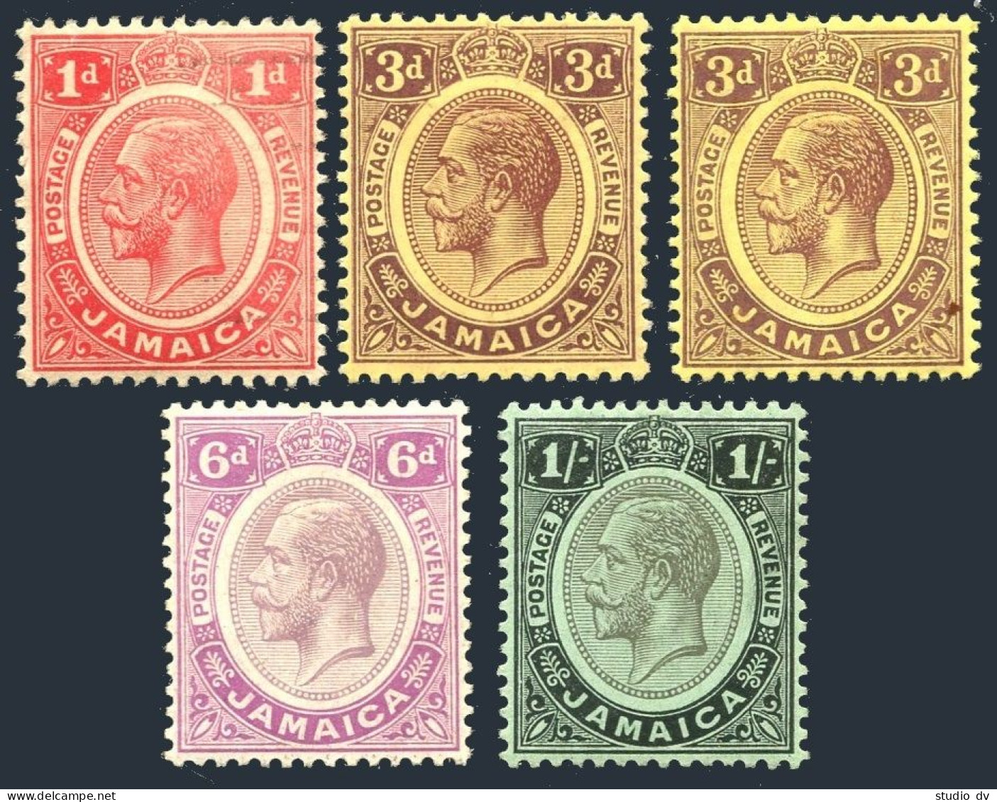 Jamaica 65-67-68-71, Lightly Hinged. Mi 58/65 . King George V, 1912-1913. - Jamaica (1962-...)