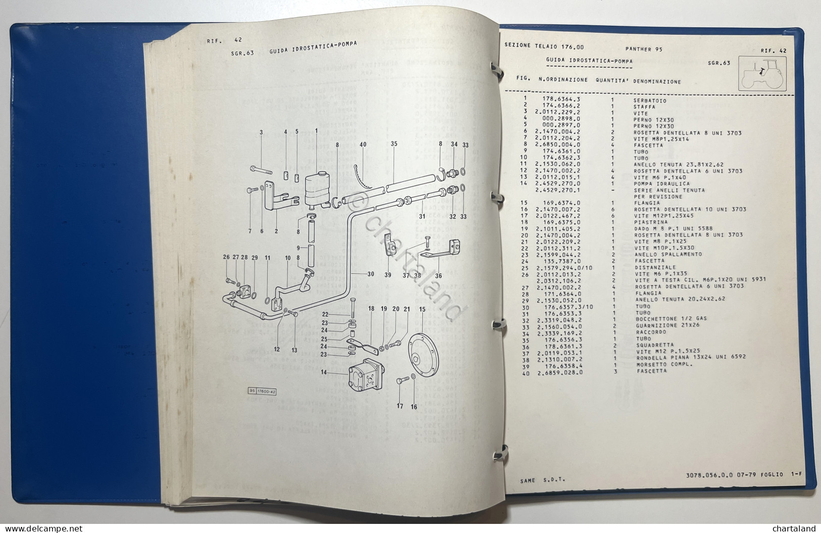 Catalogo Parti Di Ricambio Originali SAME Trattori - Panther 95 - Ed. 1979 - Autres & Non Classés