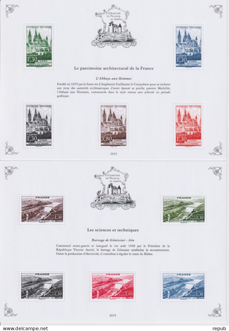 France Patrimoine 2019 Complet BS 1 à 10 + BS10A Neuf ** MNH - Ongebruikt