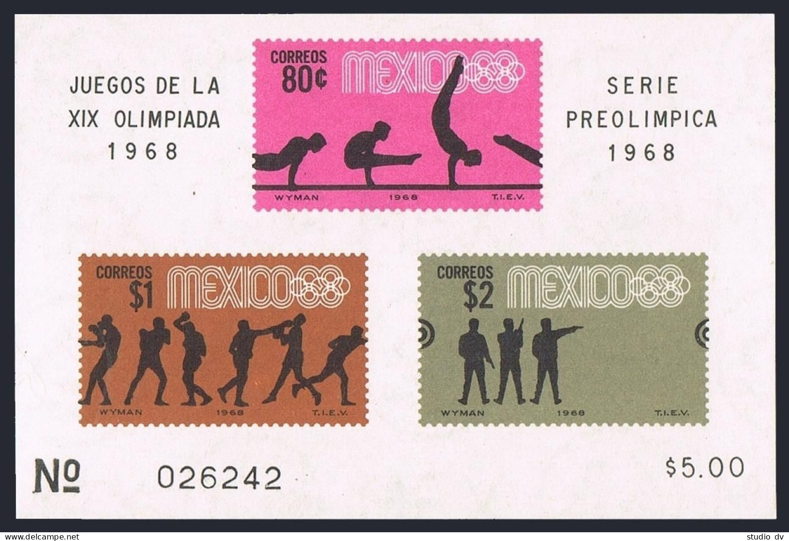 Mexico 992a, 995a, MNH. Michel 1271-1276, Bl.11-12. Olympics Mexico-1968. - Mexiko