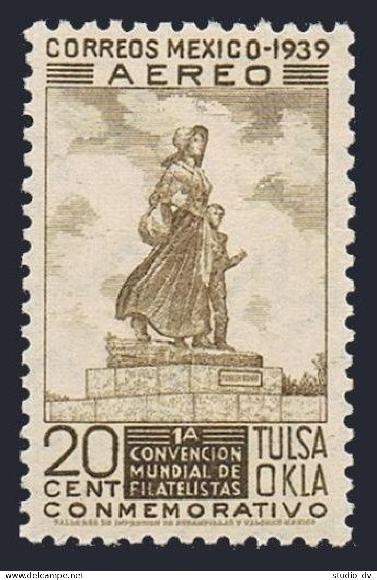 Mexico C94,MNH.Mi 765. Air Post 1939.Indian,Statue Of Pioneer Woman,Ponca City. - Mexique