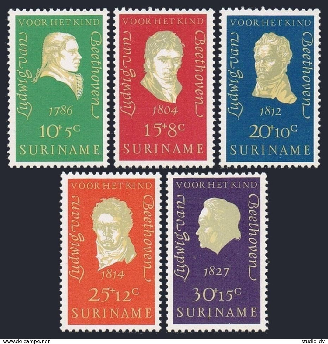 Surinam B167-B171, MNH. Michel 588-592. Ludwig Van Beethoven, 1970. - Surinam
