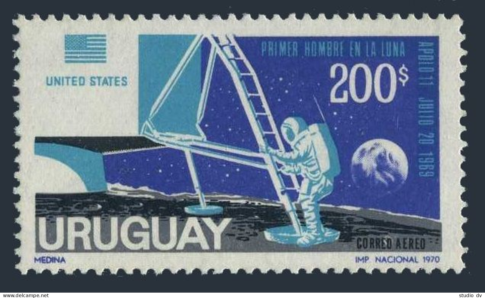 Uruguay C372, MNH. Michel 1174. Man's 1st Landing On Moon, Neil Armstrong. 1970. - Uruguay