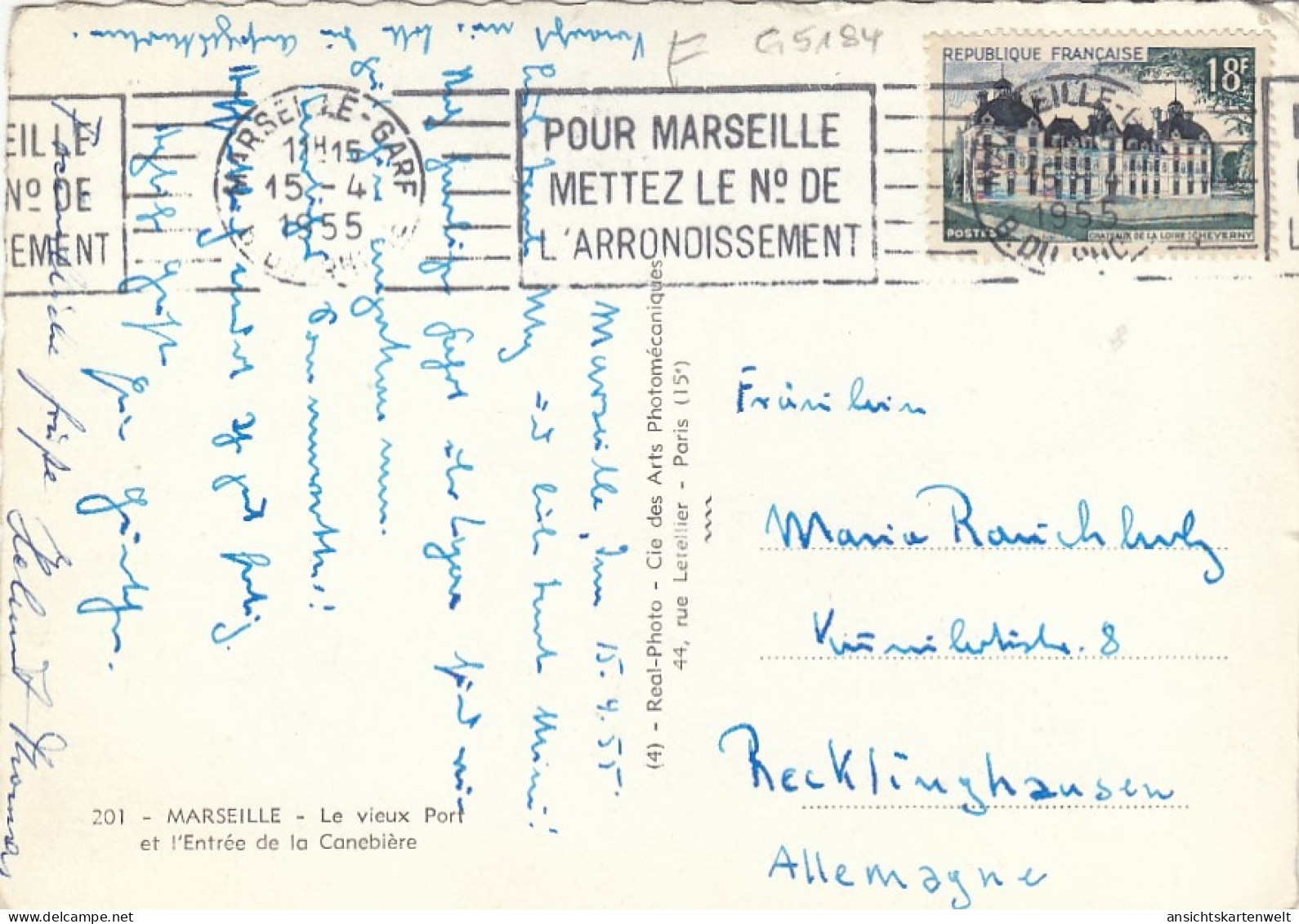 Marseille, Le Vieux Port Et Entrée De La Canabière Gl1955 #G5184 - Other & Unclassified