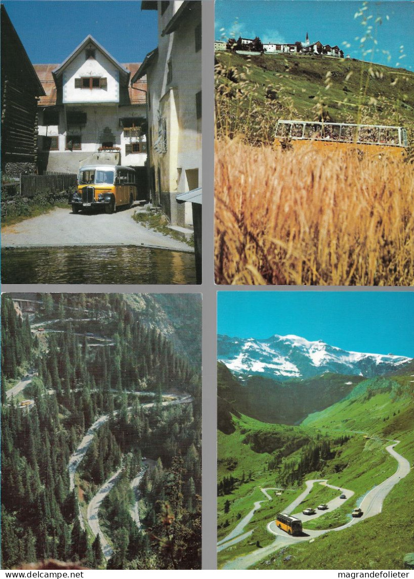 CPA CARTE POSTALE SUISSE 4 X POSTALAUTO AUTO PÖSTALE CAR POSTAL - Verzamelingen & Kavels