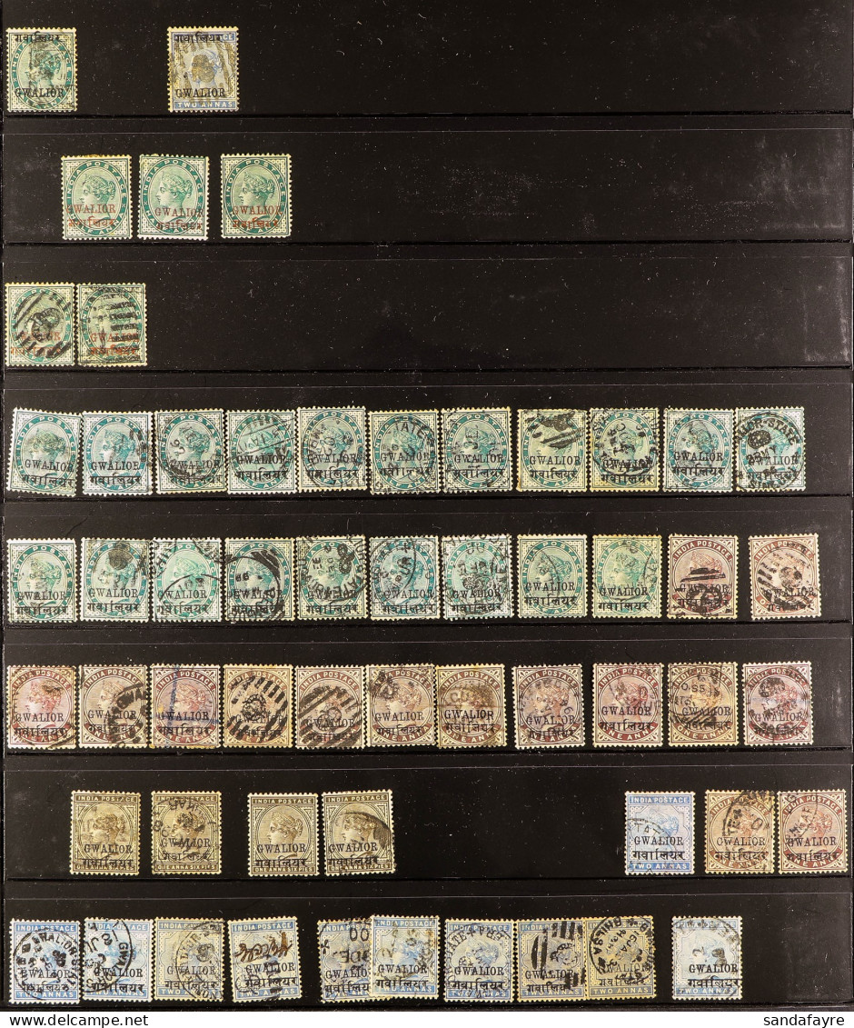 GWALIOR 1885 - 1949 COLLECTION Of 1300+ Mint And Used Stamps On Protective Pages. - Other & Unclassified