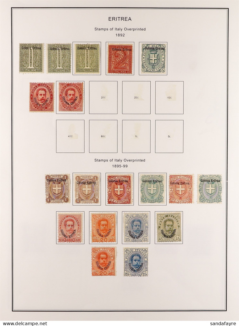 ERITREA 1892 - 1941 Mint Collection Of 160+ Stamps On Album Pages Includes Many Complete Sets. Sassone Cat ??3000. - Other & Unclassified