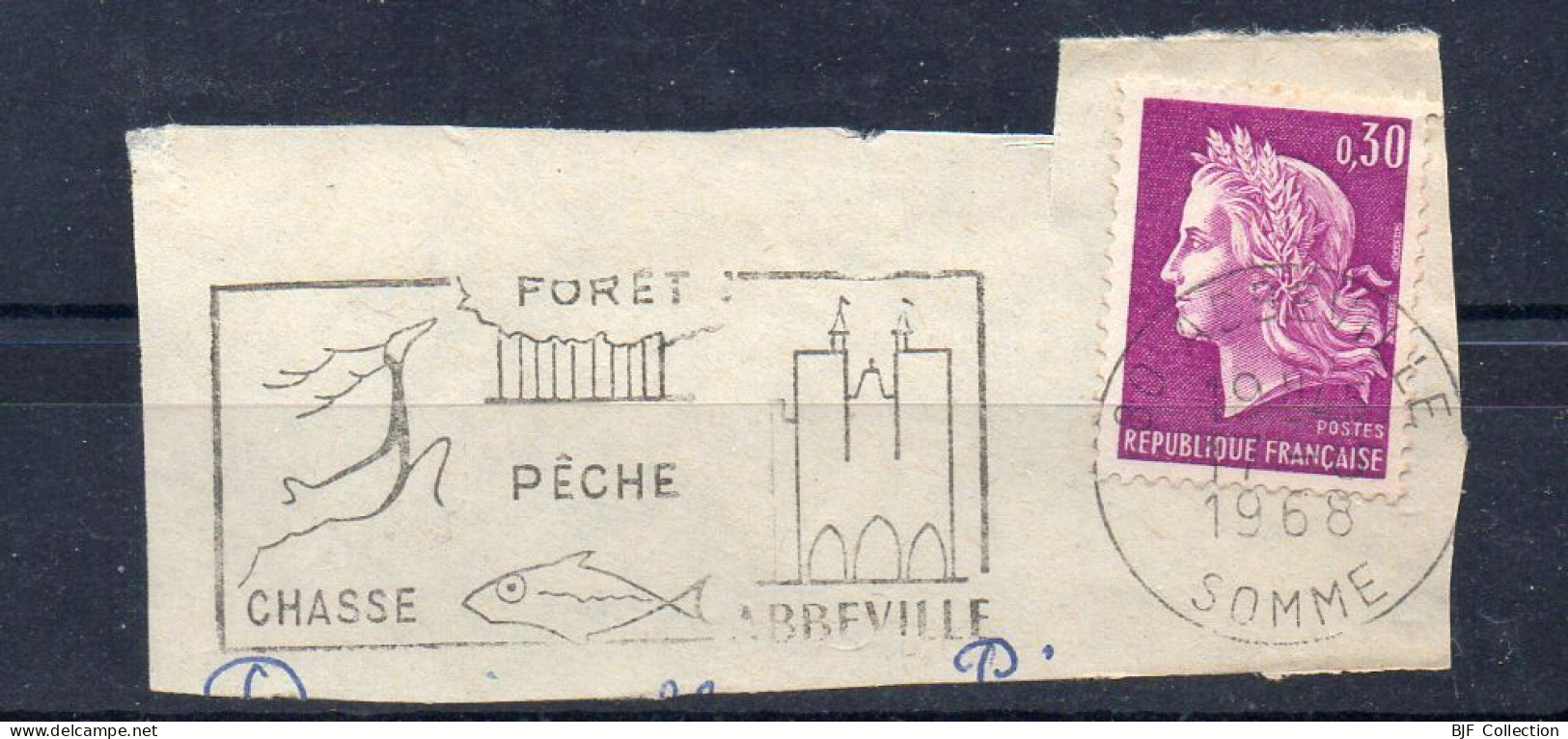 Flamme Illustrée : (80) ABBEVILLE – 17/??/1968 (Flamme Sur Fragment) - Sellados Mecánicos (Publicitario)