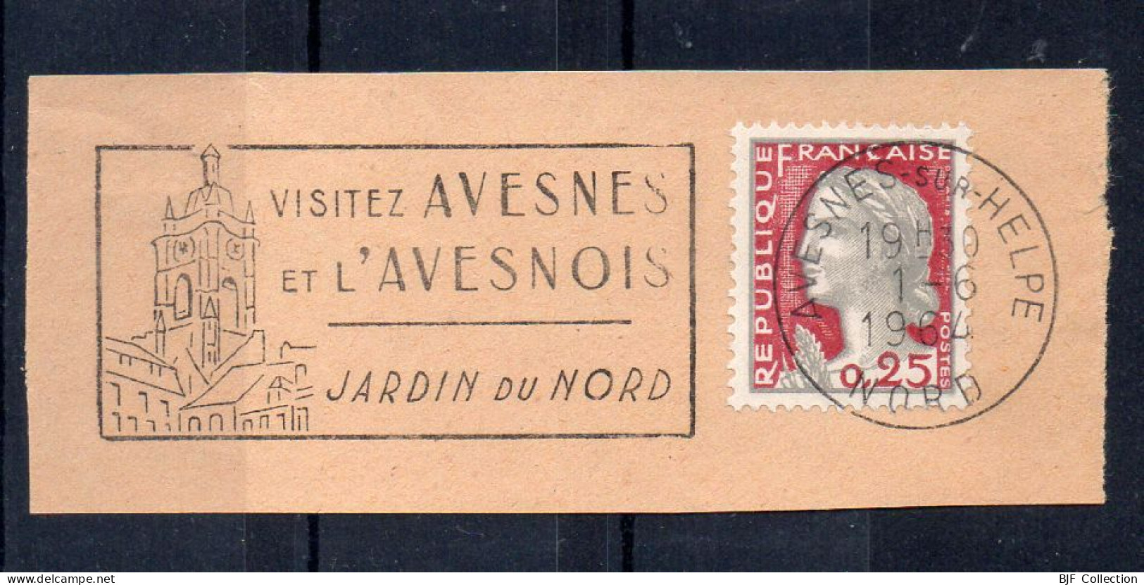 Flamme Illustrée : (59) AVESNES-SUR-HELPE – 1/06/1964 (Flamme Sur Fragment) - Maschinenstempel (Werbestempel)