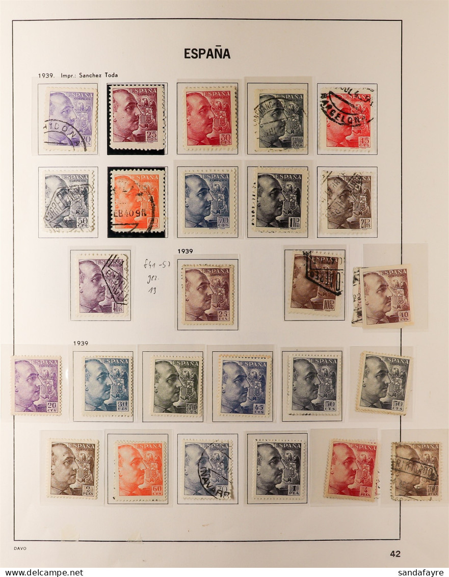 1939 - 1960 COLLECTION Of 400+ Chiefly Mint / Never Hinged Mint Stamps On Davo Espana Album Pages, Comprehensive With Ma - Autres & Non Classés