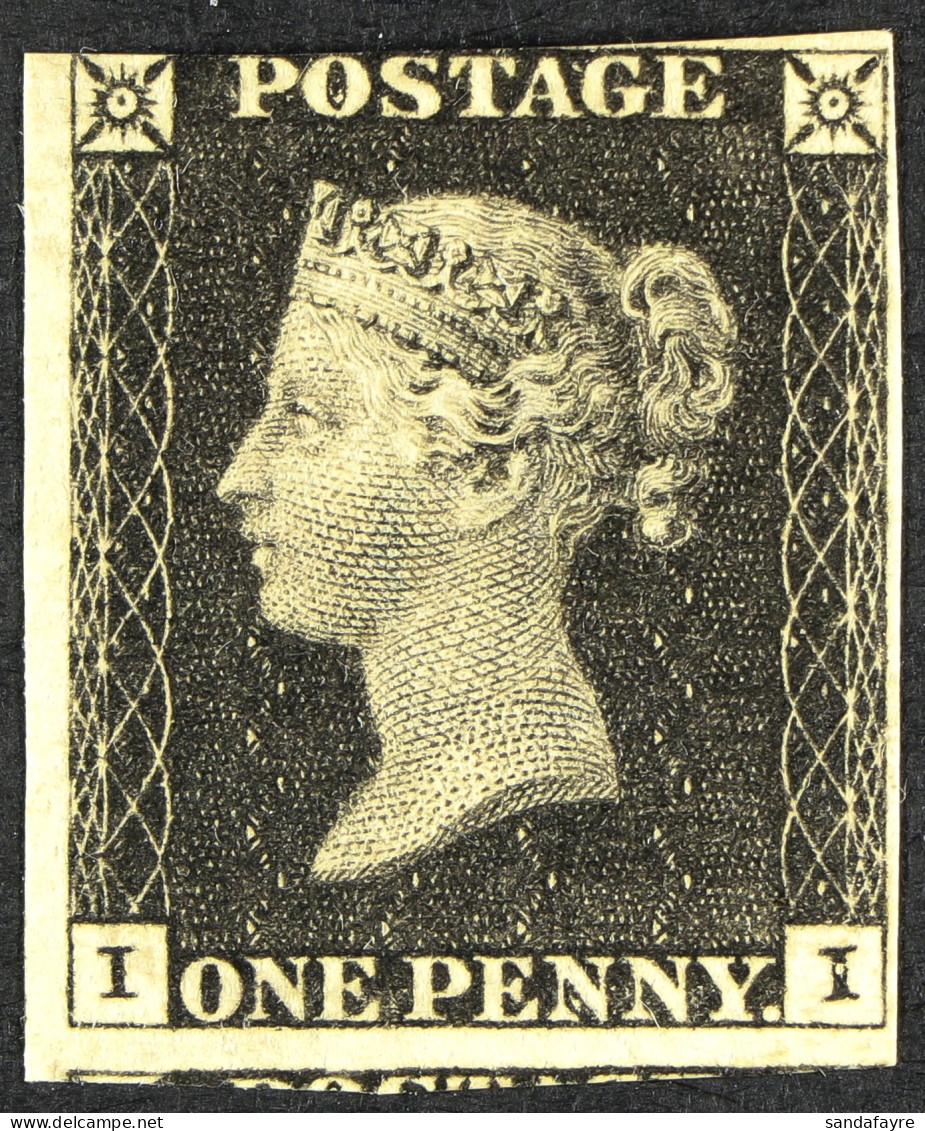 1840 1d Black 'II' Plate 3, SG 2, Mint Large Part OG, 3 Margins Just Shaving At Upper Left, Shows Portion Of Adjoining S - Non Classés