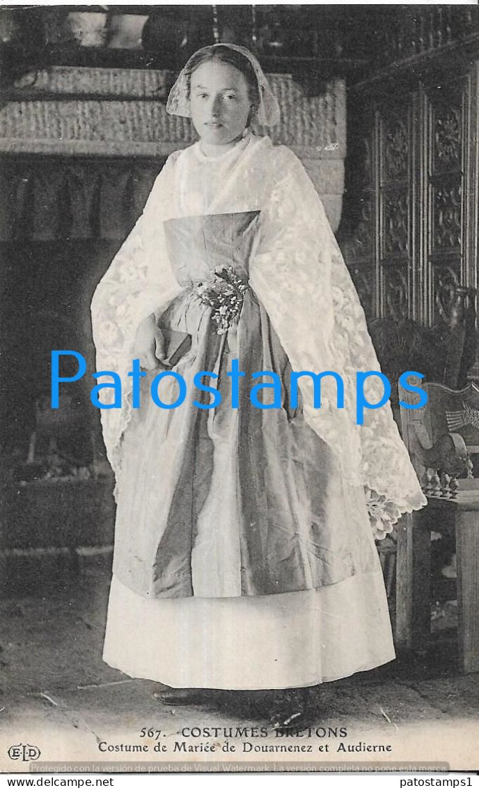 228938 FRANCE BRETONS COSTUMES BRIDE FROM DOUARNENEZ AND AUDIERNE POSTAL POSTCARD - Sonstige & Ohne Zuordnung