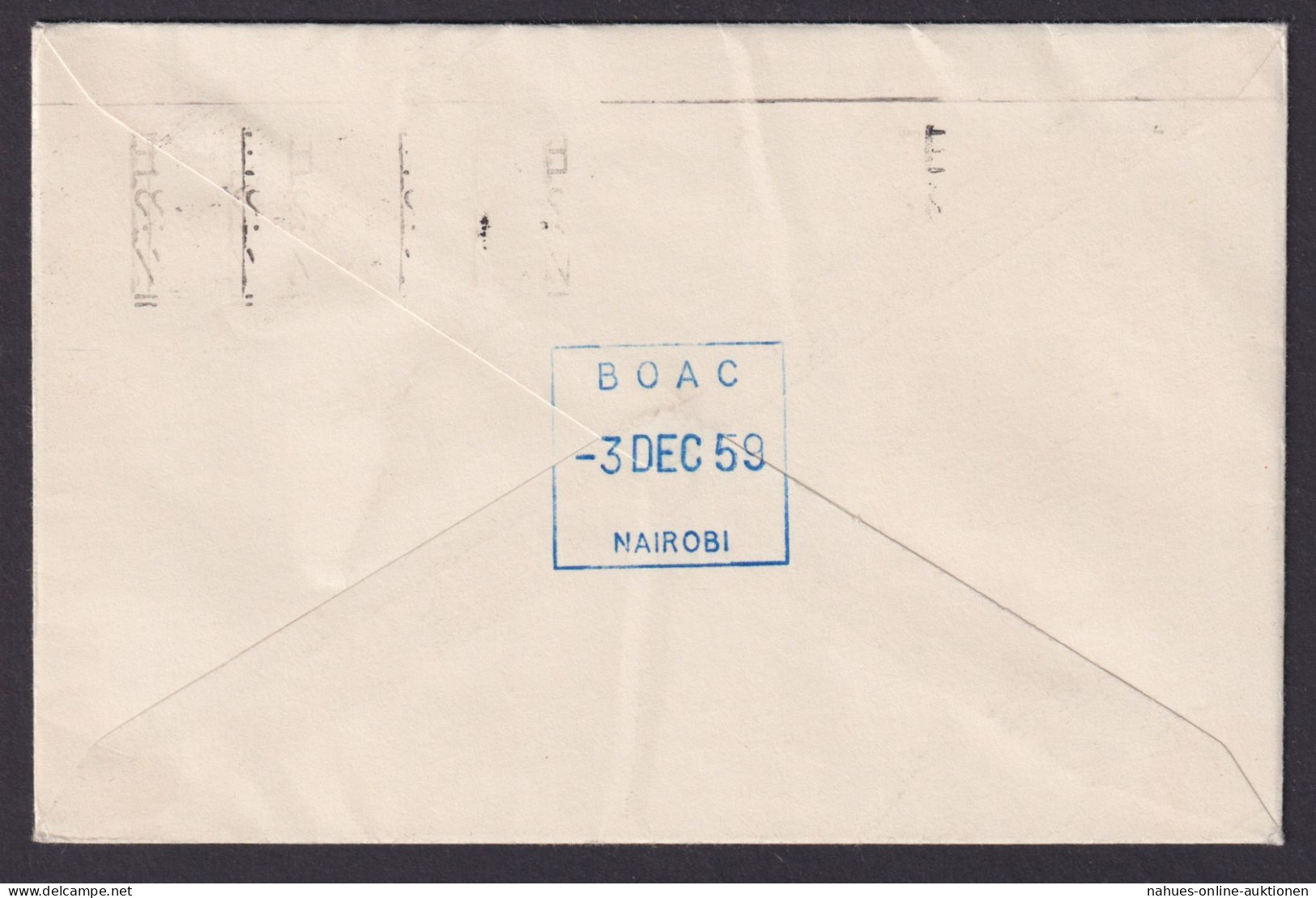 Flugpost Brief Air Mail Grossbritannien BOAC COMET 4 JETLINER Welkugel Nairobi - Cartas & Documentos