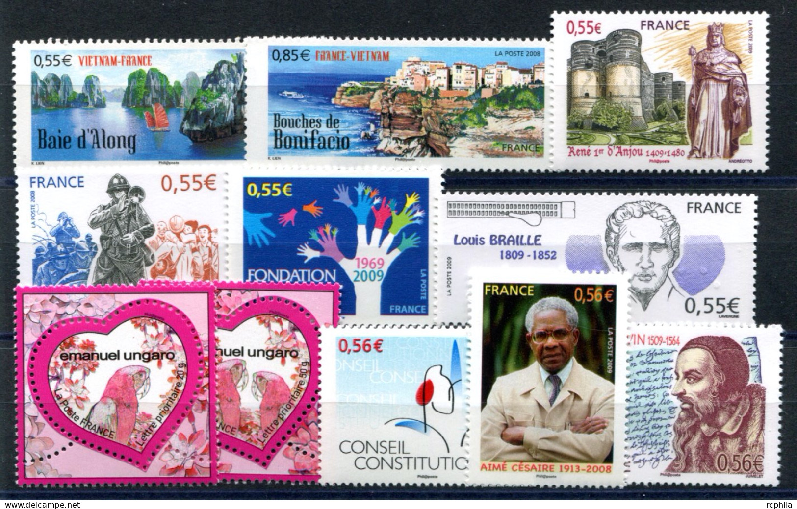 RC 27632 FRANCE 2008 / 2009 LOT DE TIMBRES EN EURO A LA FACIALE 8,14€ NEUFS ** - Unused Stamps