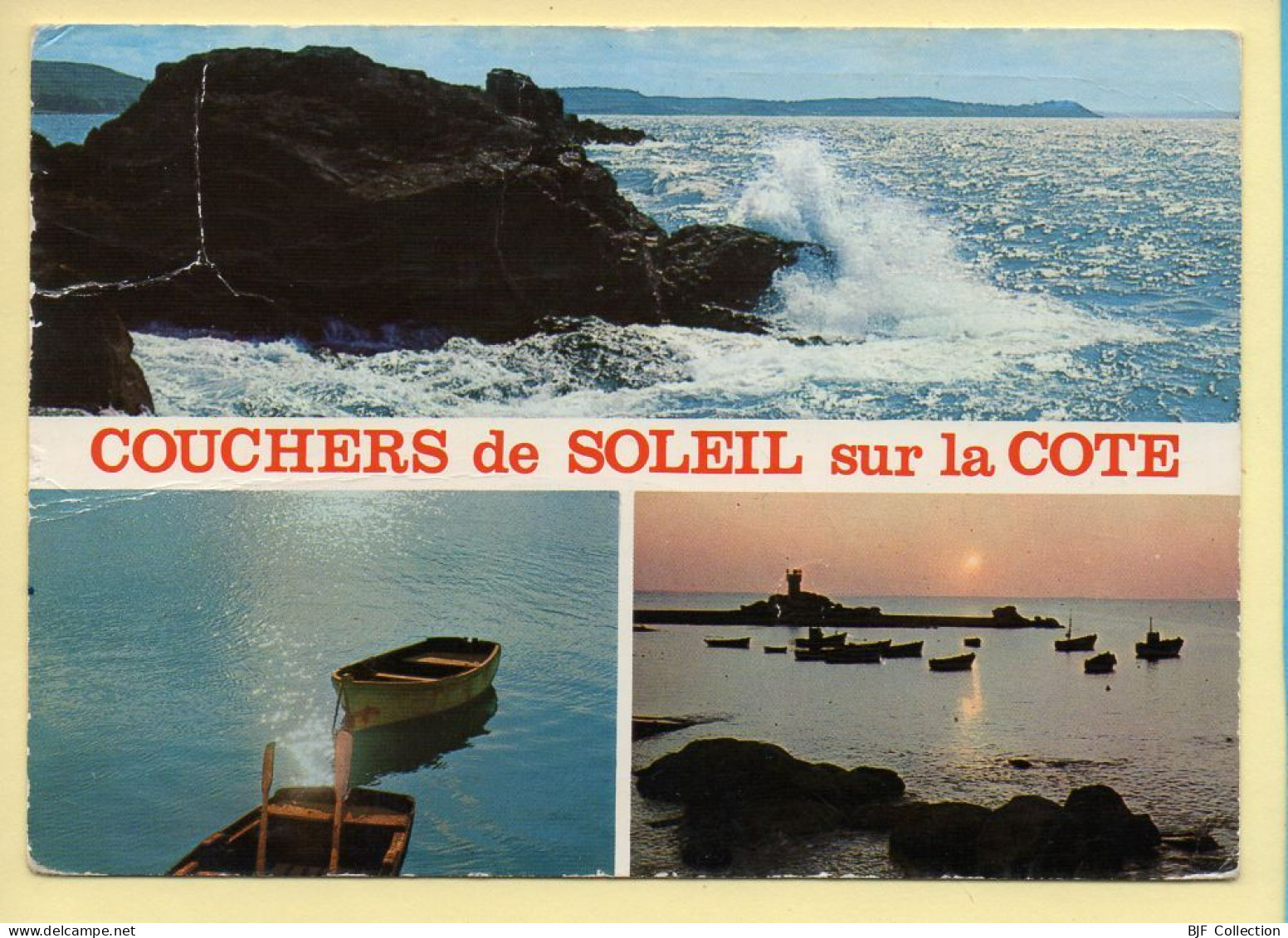 Coucher De Soleil : Sur La Côte / Bords De Mer / 3 Vues (voir Scan Recto/verso) - Controluce