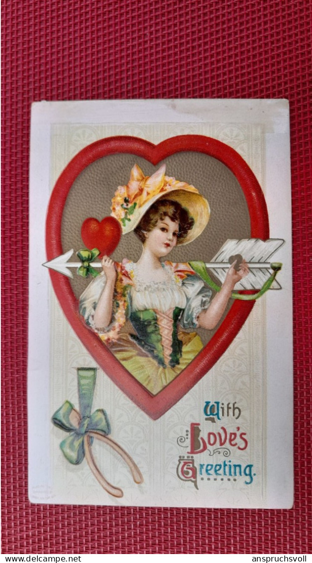 CPA GAUFREE - FANTAISIES - VALENTINE - With Love's Greeting - Dia De Los Amorados