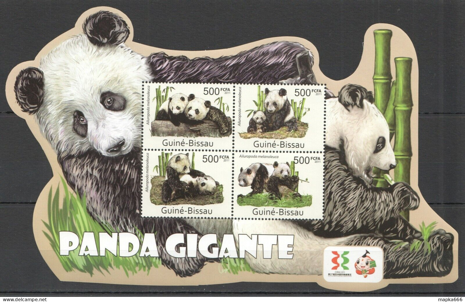 Bc662 2011 Guinea-Bissau Fauna Wild Animals Wwf Giant Panda Gigante Kb Mnh - Unused Stamps