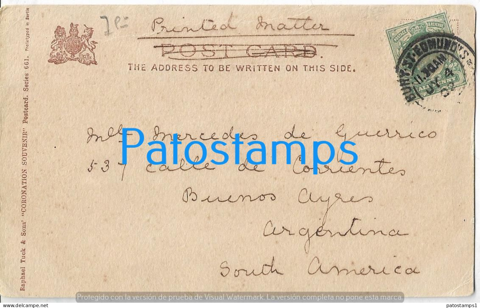 228989 ROYALTY THE SEVEN ROYAL EDWARDS UK BREAK CIRCULATED TO ARGENTINA POSTAL POSTCARD - Familles Royales