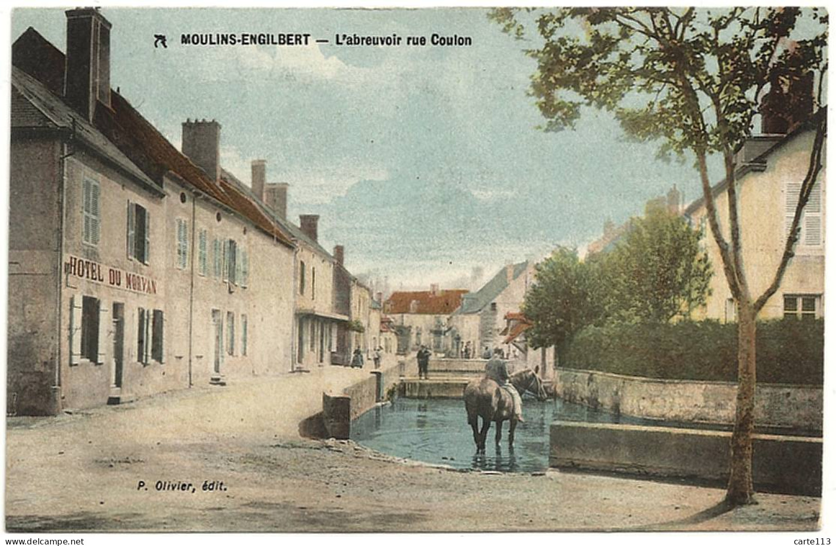 58 - B21133CPA - MOULINS ENGILBERT - Abreuvoir Rue Coulon - Très Bon état - NIEVRE - Moulin Engilbert