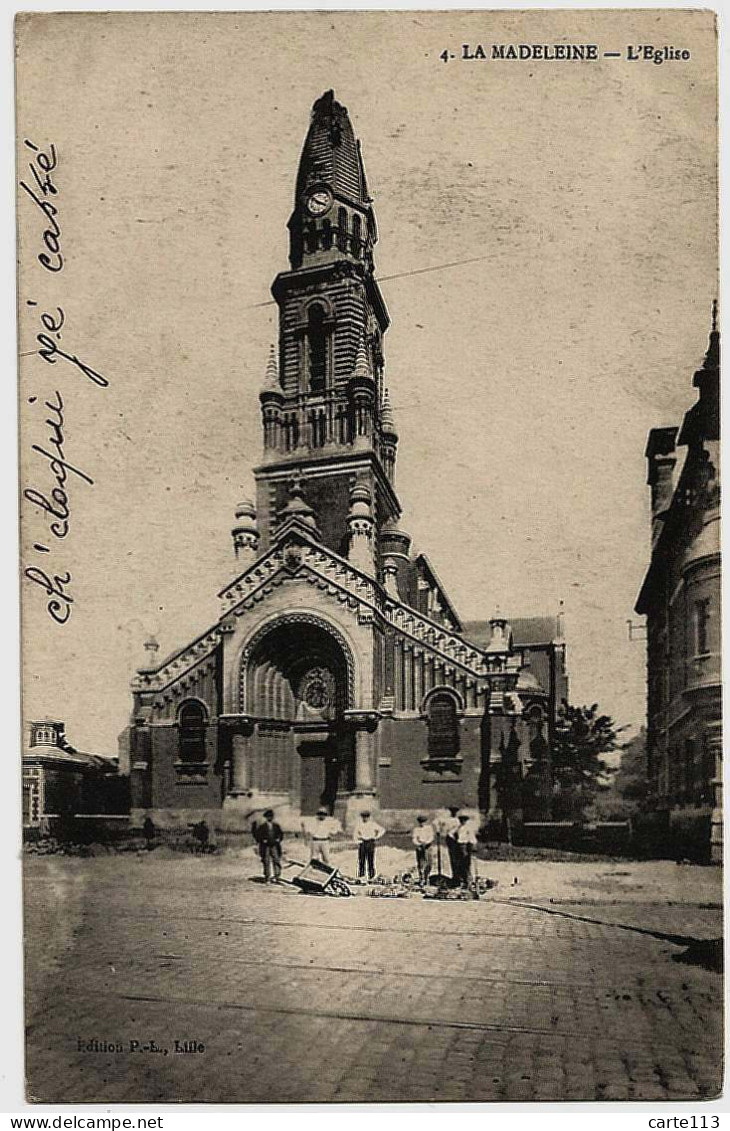 59 - B30128CPA - LA MADELEINE - Eglise - Scene De Travail, Pavage - Très Bon état - NORD - Jeumont