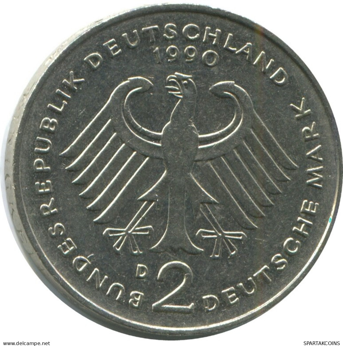 2 DM 1990 D K.SCHUMACHER BRD DEUTSCHLAND Münze GERMANY #AG252.3.D.A - 2 Marcos