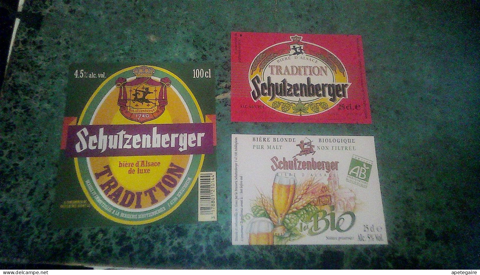 Alsace Brasserie De Schutzenberger  Lot X 3 Anciennes étiquettes De Bière  Tradition Et Bio - Beer