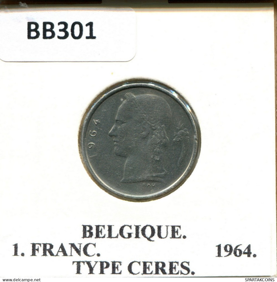 1 FRANC 1964 FRENCH Text BELGIUM Coin #BB301.U.A - 1 Franc