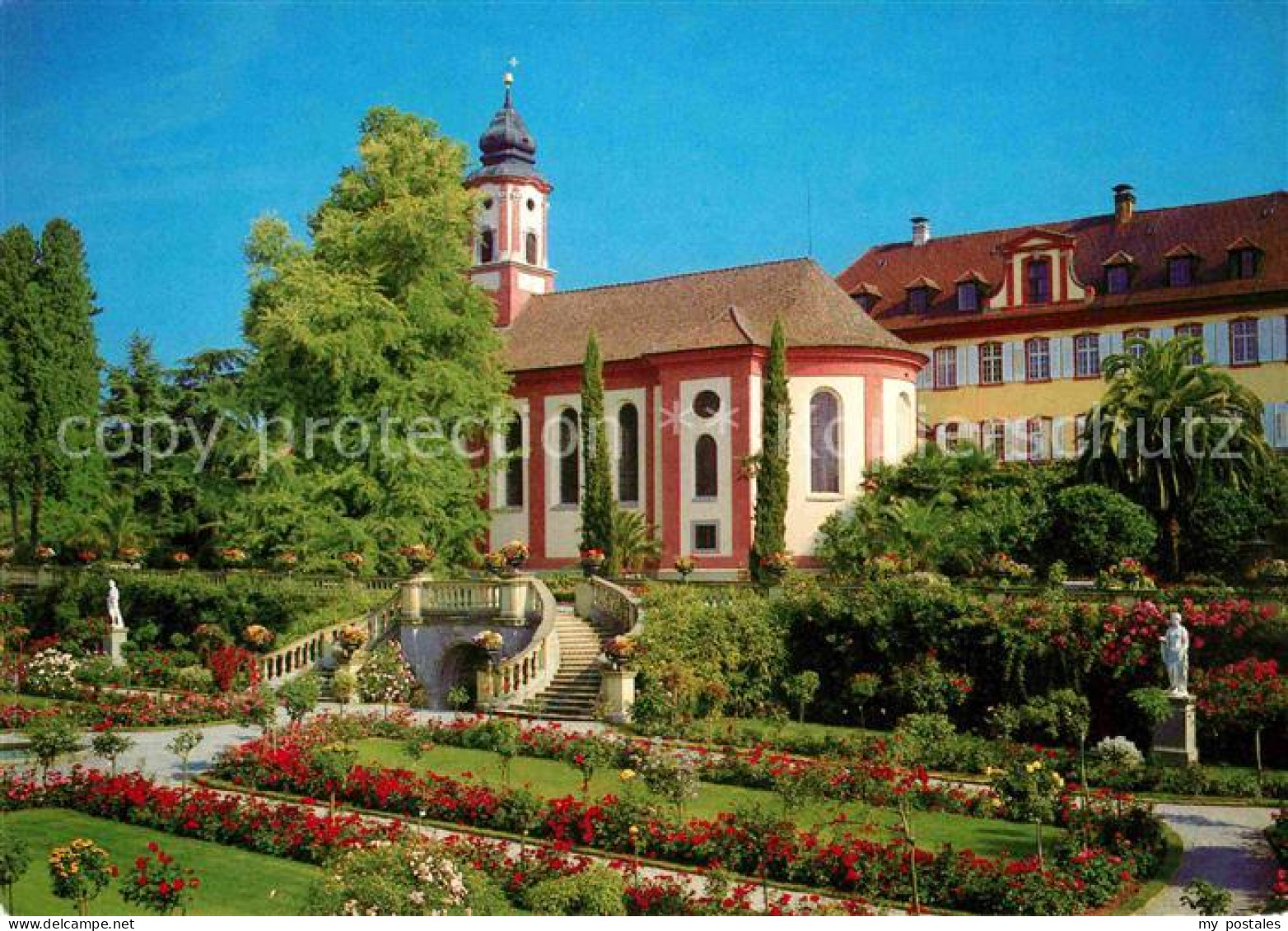 72724960 Insel Mainau Rosengarten Mit Freitreppe Zur Schlossterrasse Konstanz Bo - Konstanz