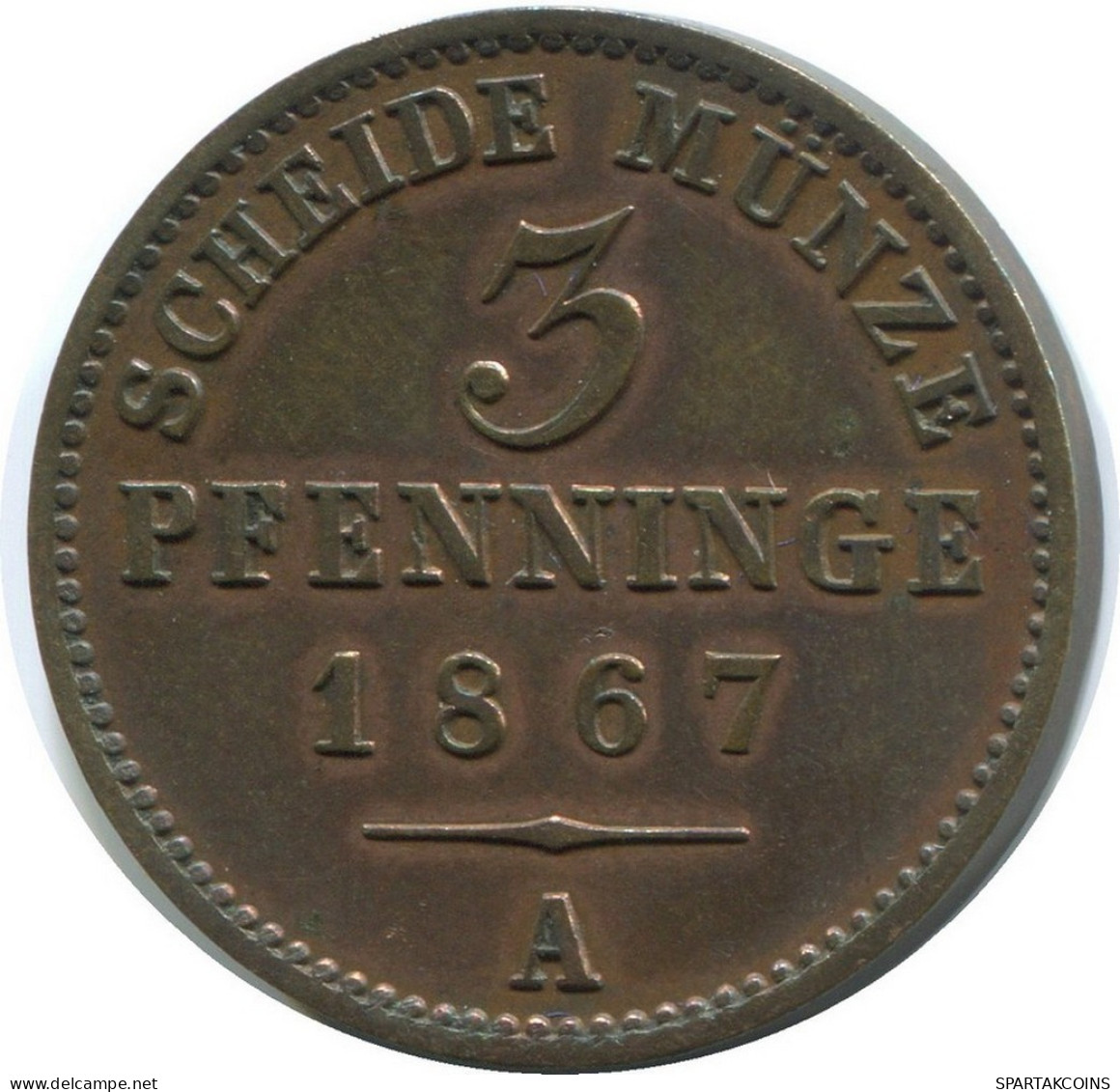 PRUSSIA 3 PFENNIG 1867 A Hannover German States #DE10564.13.U.A - Sonstige & Ohne Zuordnung