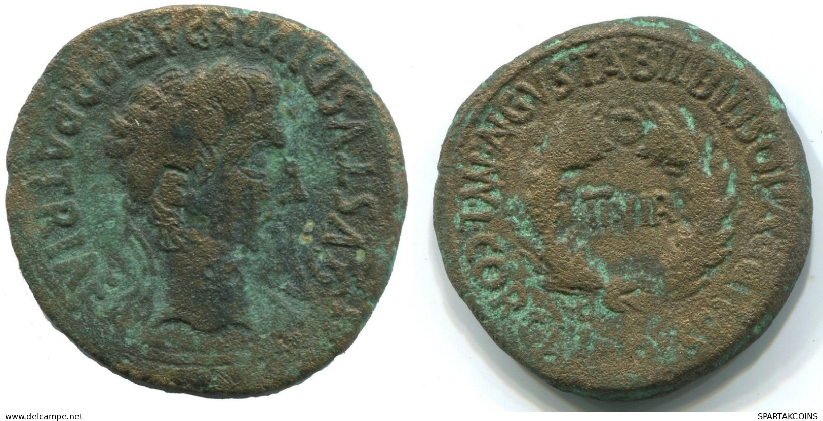 AUGUSTUS AE As Of BILBILIS SPAIN 27 BC-14 AD 
Wreath 12.4g/27mm #ANT2551.30.F.A - Provinces Et Ateliers