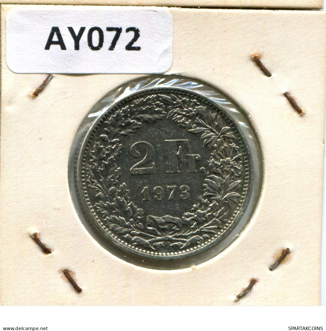 2 FRANCS 1973 SUIZA SWITZERLAND Moneda #AY072.3.E.A - Otros & Sin Clasificación