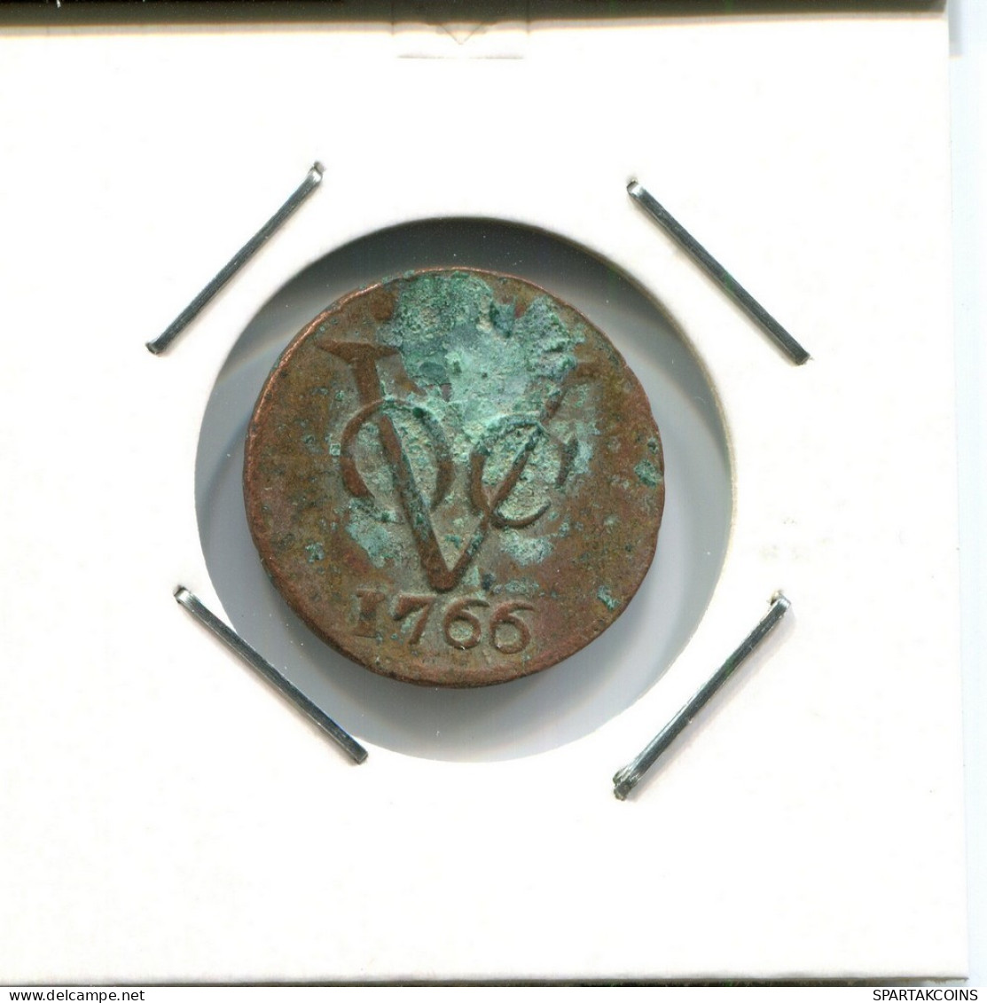 1766 HOLLAND VOC DUIT IINDES NÉERLANDAIS NETHERLANDS NEW YORK COLONIAL PENNY #VOC2710.7.F.A - Indes Neerlandesas