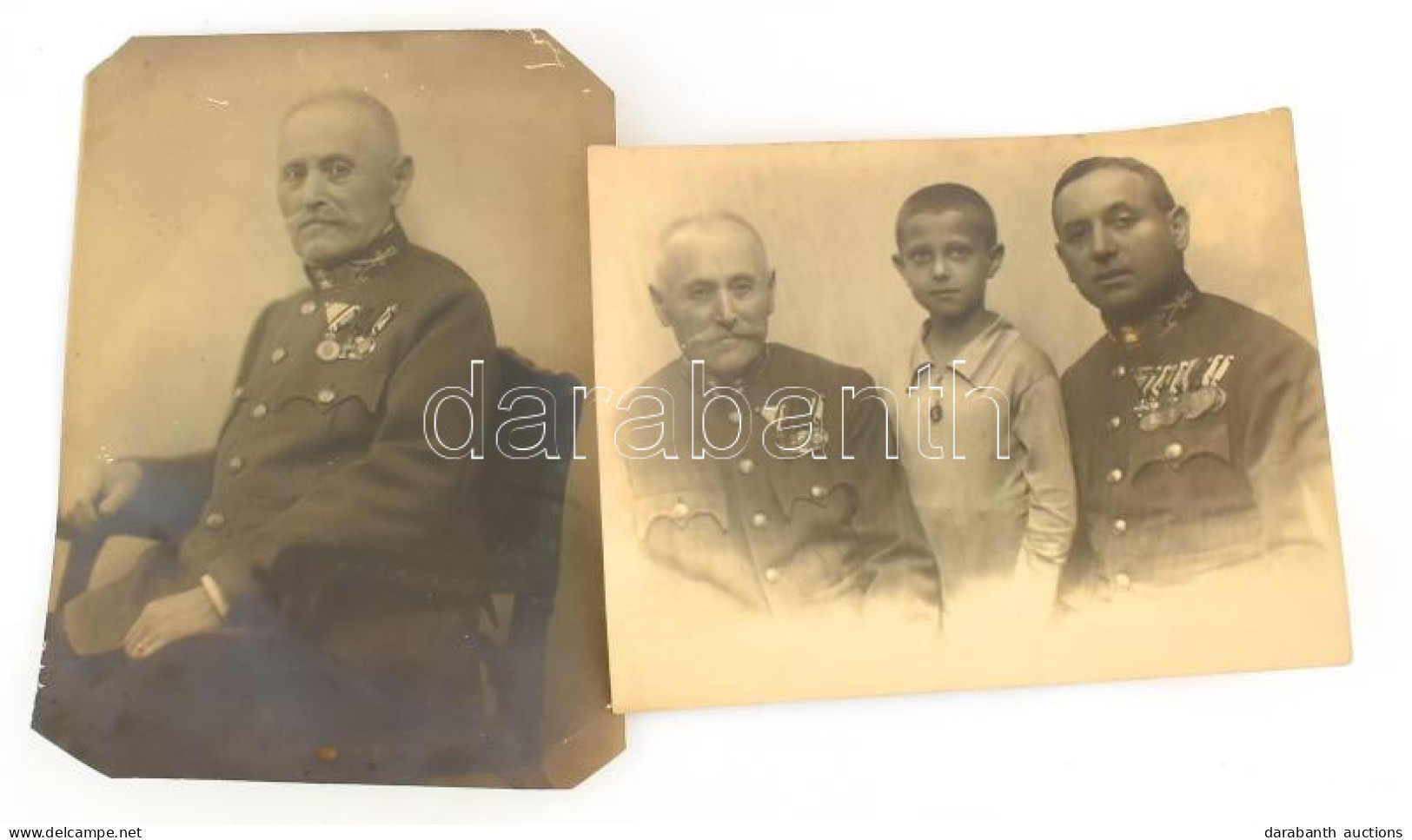 Cca 1916 2 Db Dekorált Katonákat ábrázoló Fotó 24x16 Cm - Other & Unclassified