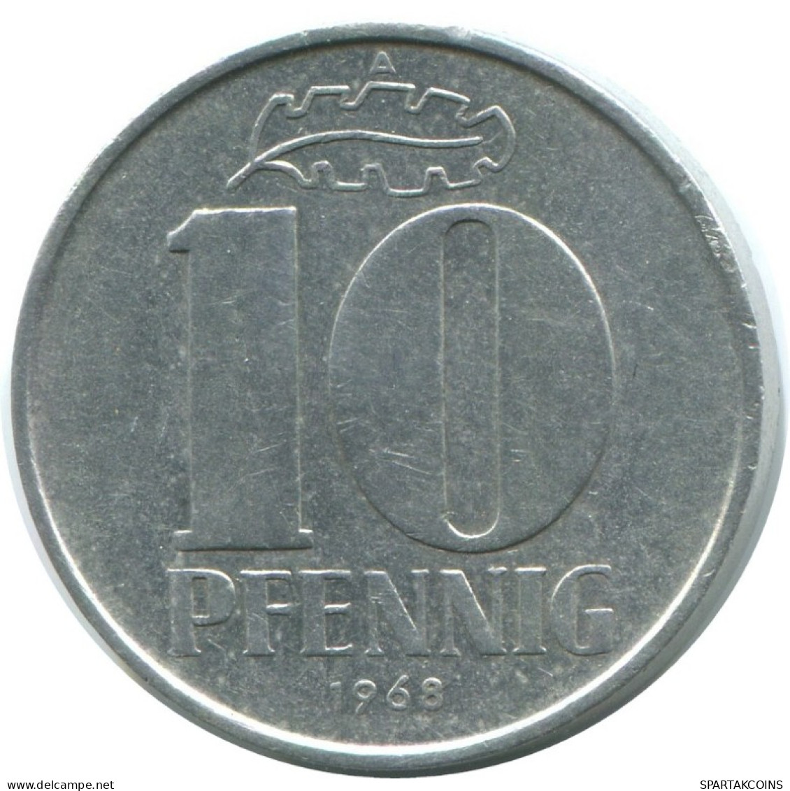 10 PFENNIG 1968 A DDR EAST DEUTSCHLAND Münze GERMANY #AE087.D.A - 10 Pfennig