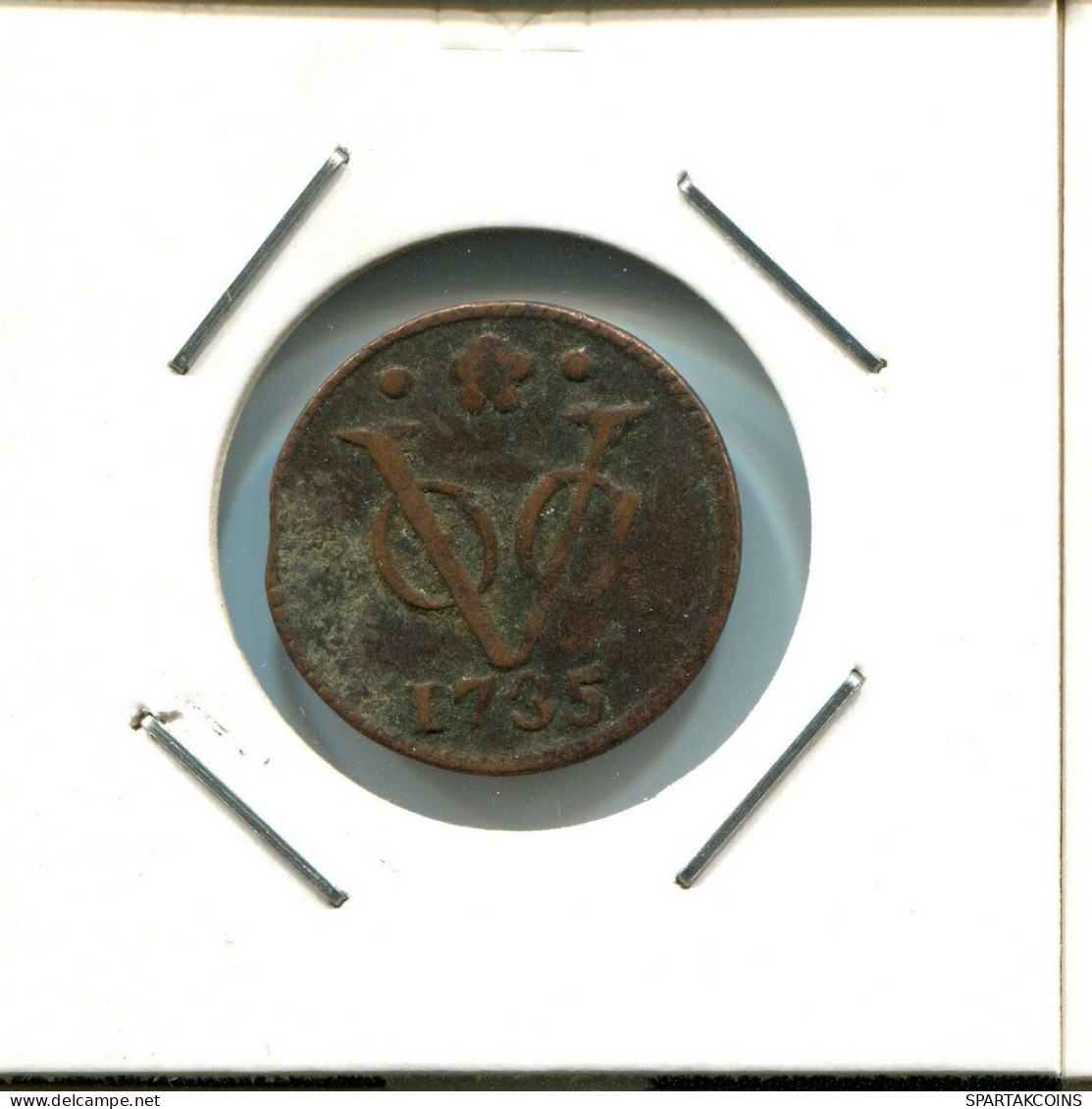 1735 HOLLAND VOC DUIT NETHERLANDS INDIES NEW YORK COLONIAL PENNY #VOC2336.7.U.A - Niederländisch-Indien