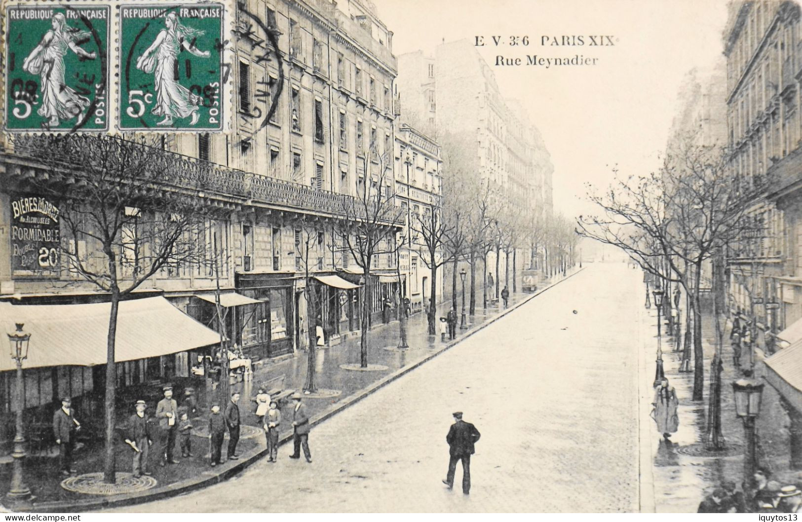 CPA. [75] > PARIS > N° E. V. 356 - Rue Meynadier - 1908 - TBE - Paris (19)