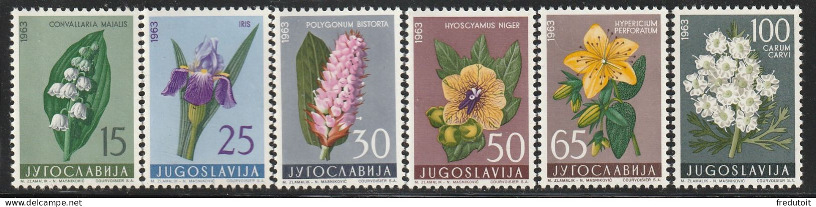 YOUGOSLAVIE- N°931/6 ** (1963) Fleurs - Neufs