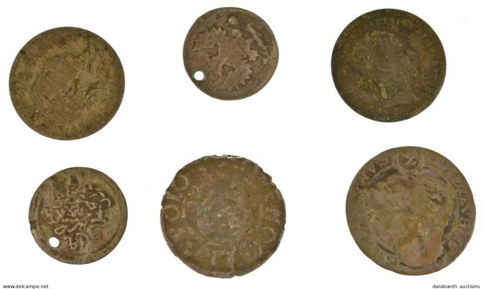 Vegyes: 6db-os Gyenge állapotú Ag érmetétel T:F,VG Patina Mixed: 6pcs Ag Coin Lot In Weak Condition C:F,VG Patina - Non Classés