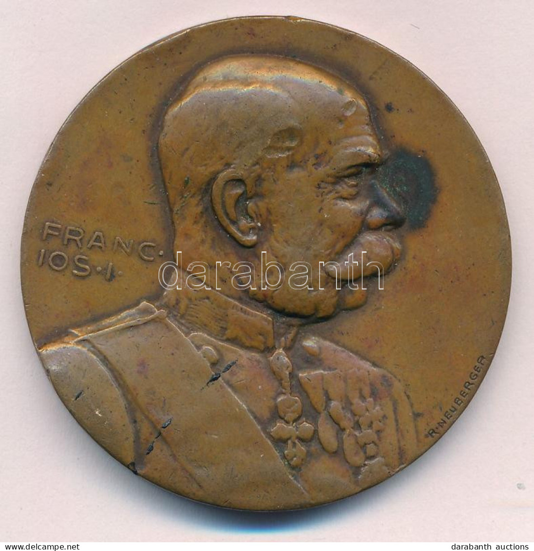 Osztrák-Magyar Monarchia 1914. Ferenc József Kétoldalas Bronz Emlékérme, Szign.: Rudolf Neuberger / Arnold Hartig (50mm) - Non Classés