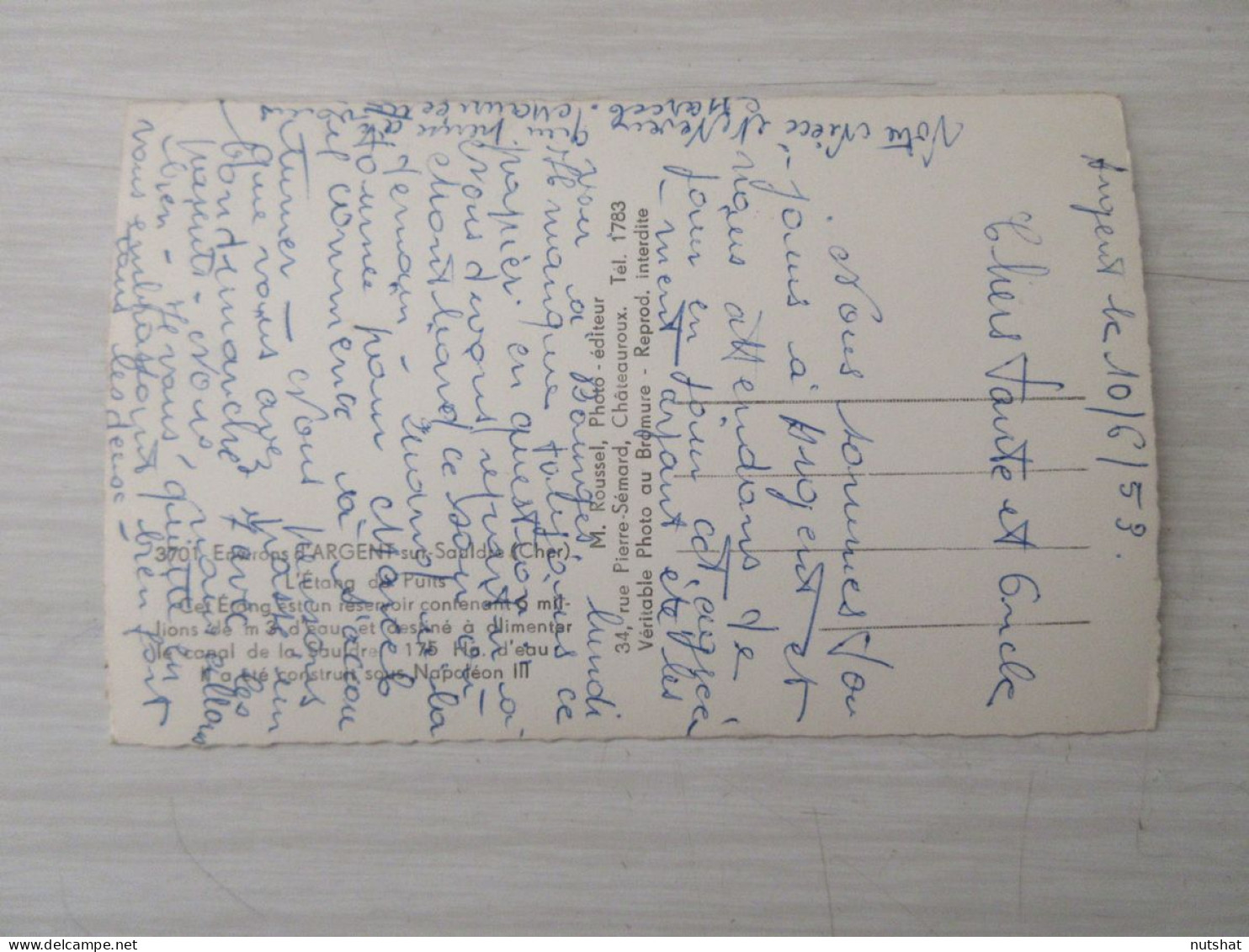 CP CARTE POSTALE CHER ARGENT Sur SAULDRE ENVIRONS ETANG Du PUITS Ecrite En 1953  - Argent-sur-Sauldre
