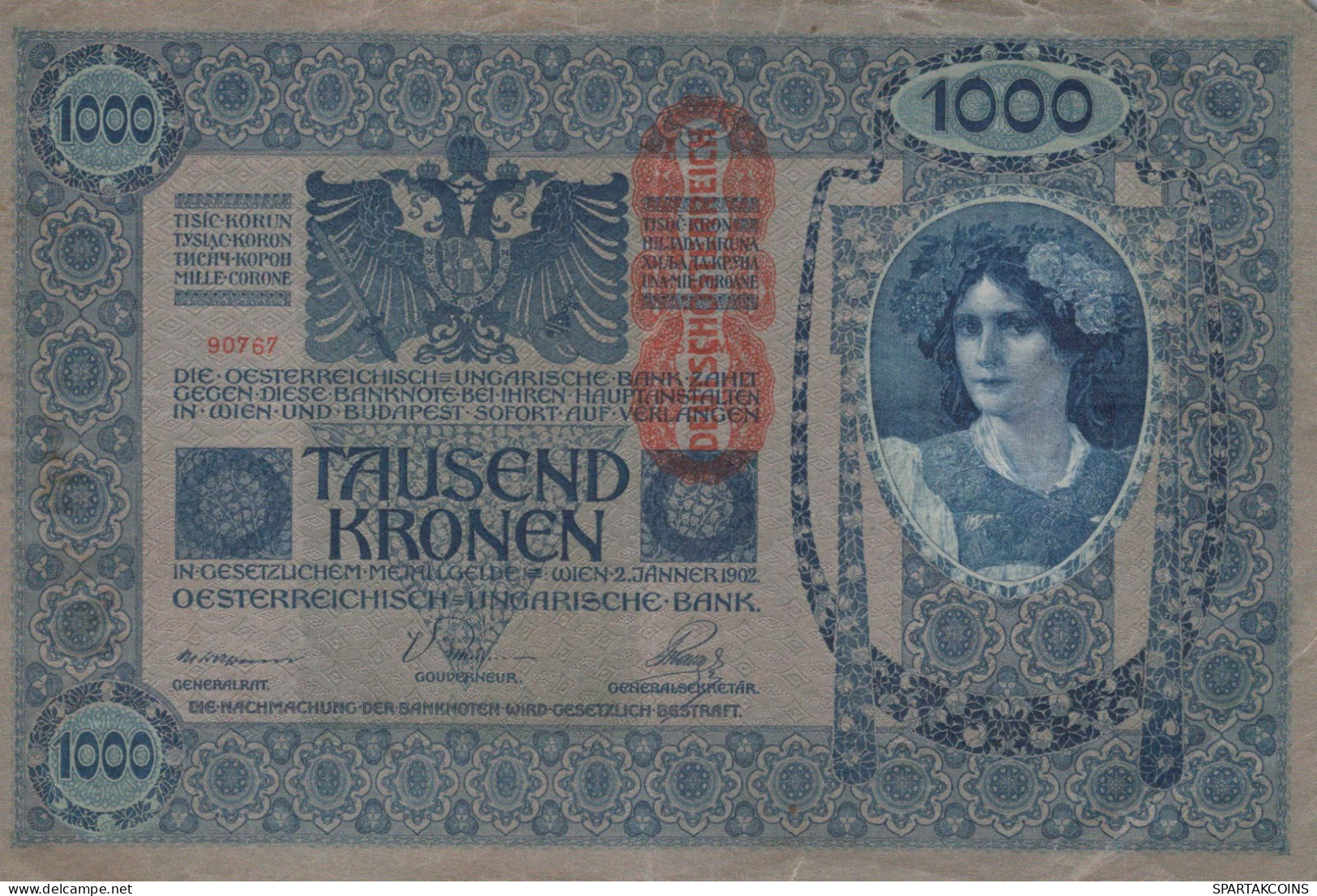 10000 KRONEN 1902 Österreich Papiergeld Banknote #PL313 - [11] Emissions Locales