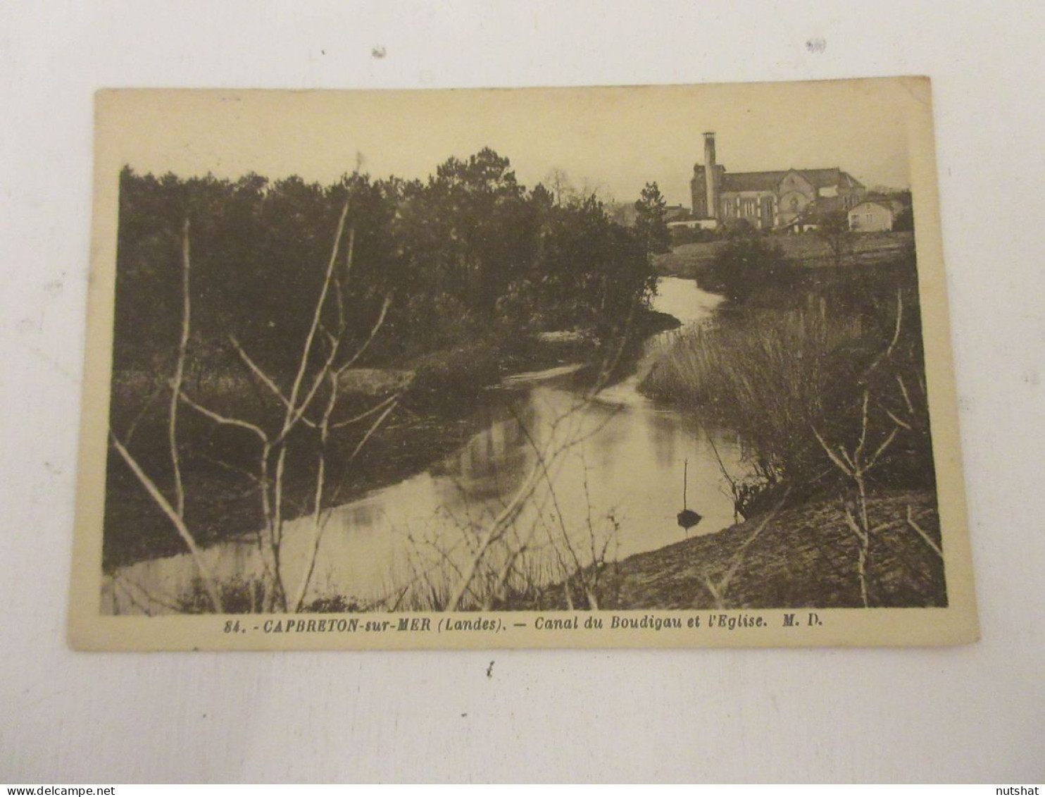 CP CARTE POSTALE LANDES CAPBRETON CANAL Du BOUDIGAU Et L'EGLISE - Ecrite   - Capbreton