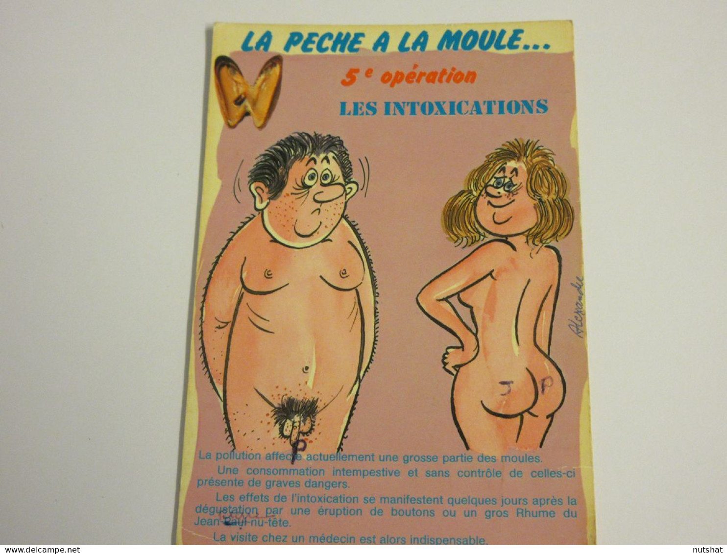 CP CARTE POSTALE HUMOUR La PECHE A La MOULE Les INTOXICATIONS - Ecrite           - Humour