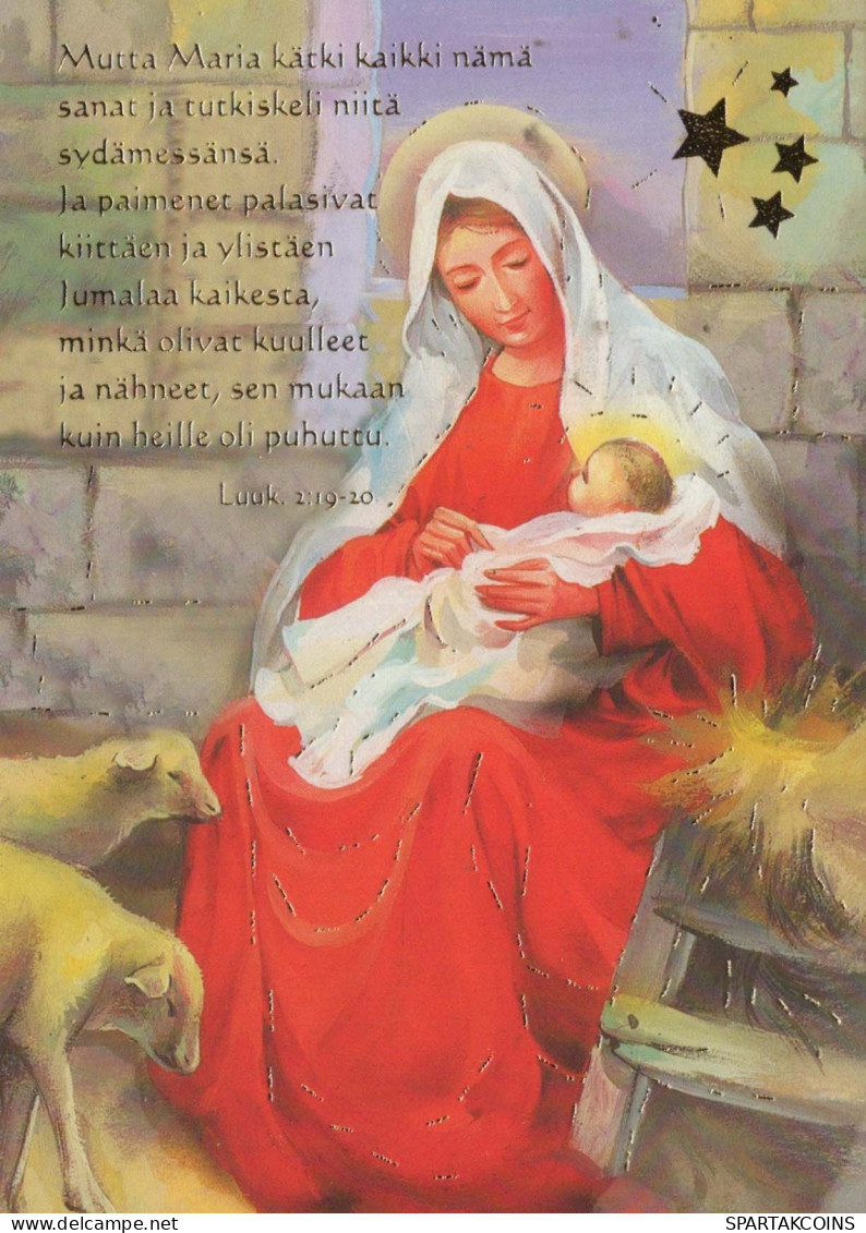 Jungfrau Maria Madonna Jesuskind Weihnachten Religion Vintage Ansichtskarte Postkarte CPSM #PBB779.DE - Virgen Maria Y Las Madonnas