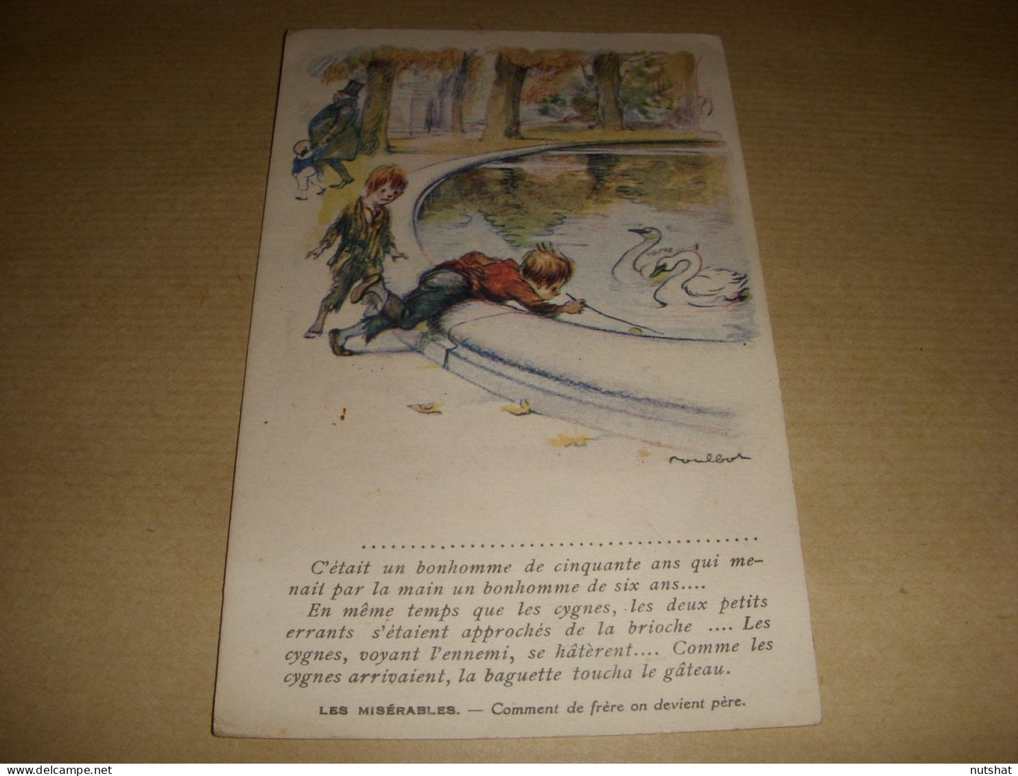 CP CARTE POSTALE POESIE DESSINEE Les MISERABLES Victor HUGO - VIERGE - Contes, Fables & Légendes