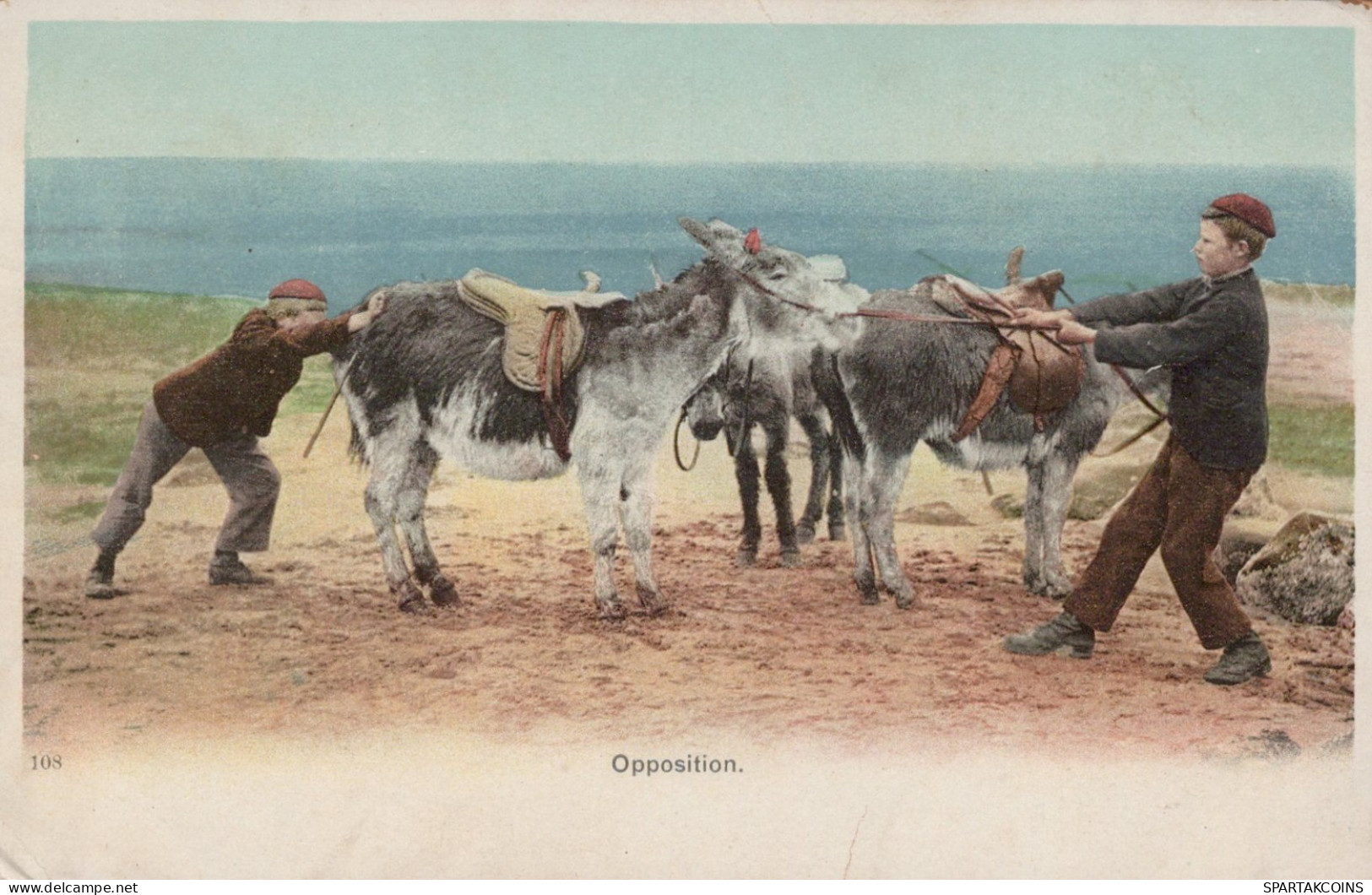 BURRO Animales Vintage Antiguo CPA Tarjeta Postal #PAA326.ES - Anes