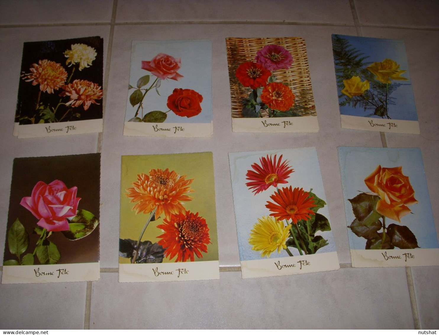 Lot De 8 CP CARTE POSTALE BONNE FETE FLEURS DIVERSES - Vierge - Autres & Non Classés