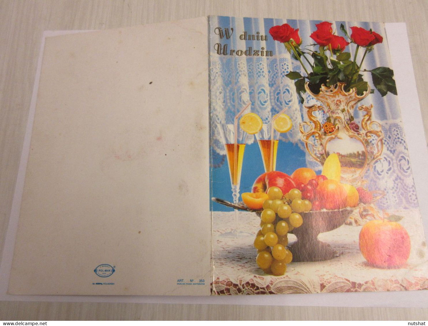 CP CARTE POSTALE VOEUX ANNIVERSAIRE FLEURS FRUITS Et CHAMPAGNE - Ecrite - Geburtstag