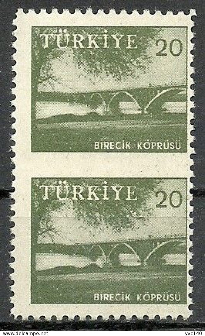 Turkey; 1959 Pictorial Postage Stamp 20 K. ERROR "Partially Imperf." - Nuovi