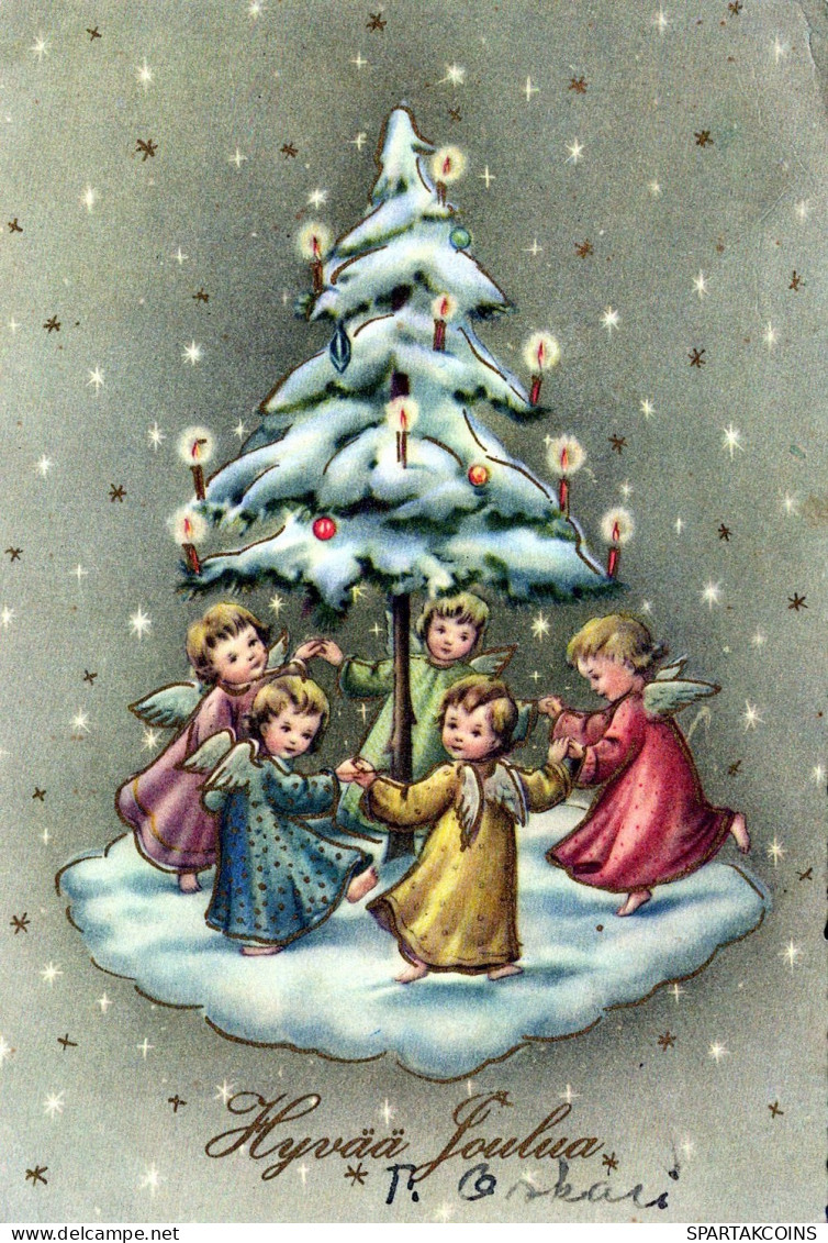 ANGELO Buon Anno Natale Vintage Cartolina CPSM #PAG887.IT - Anges